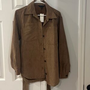 Banana Republic Tan Suede Shirt